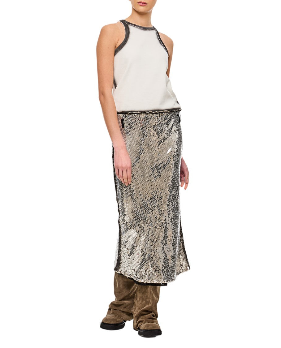 The Attico White And Silver Midi Dress