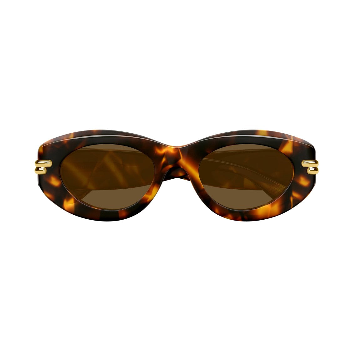 Bottega Veneta Bv1322s Oval Tortoiseshell Sunglasses