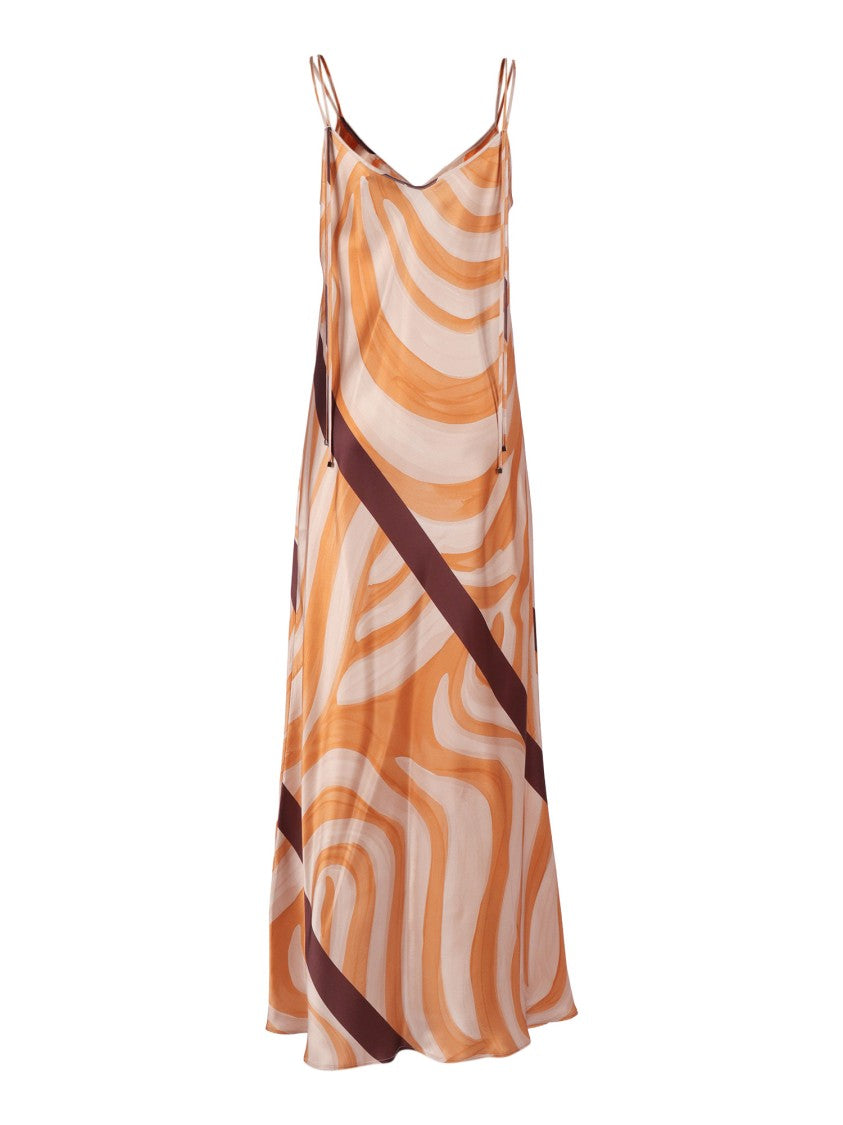 Antonelli Firenze Abstract Swirl Pattern Maxi Dress