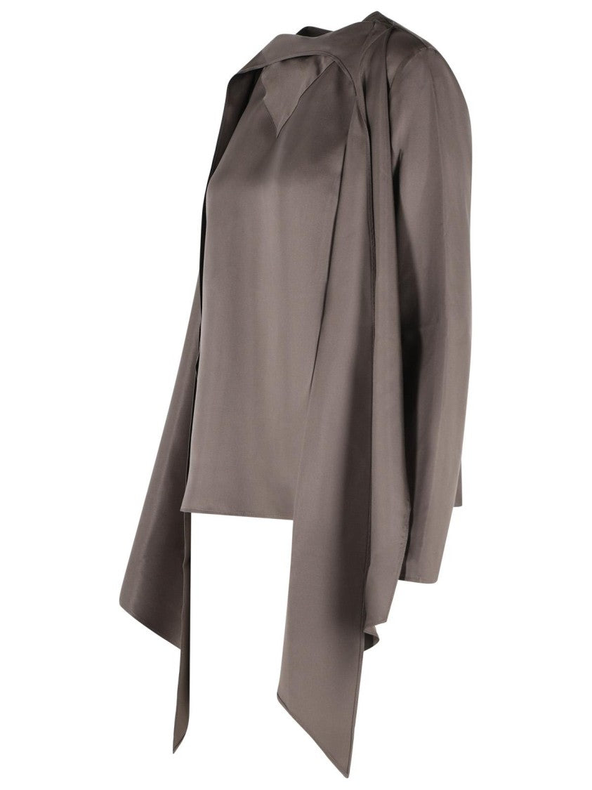 Loulou De Saison 'Gala' Brown Silk Blouse