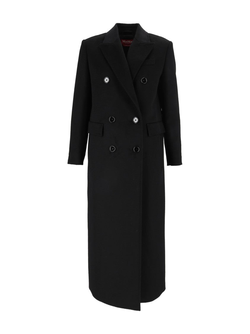 Max Mara Black Effige Double-Breasted Wool Coat