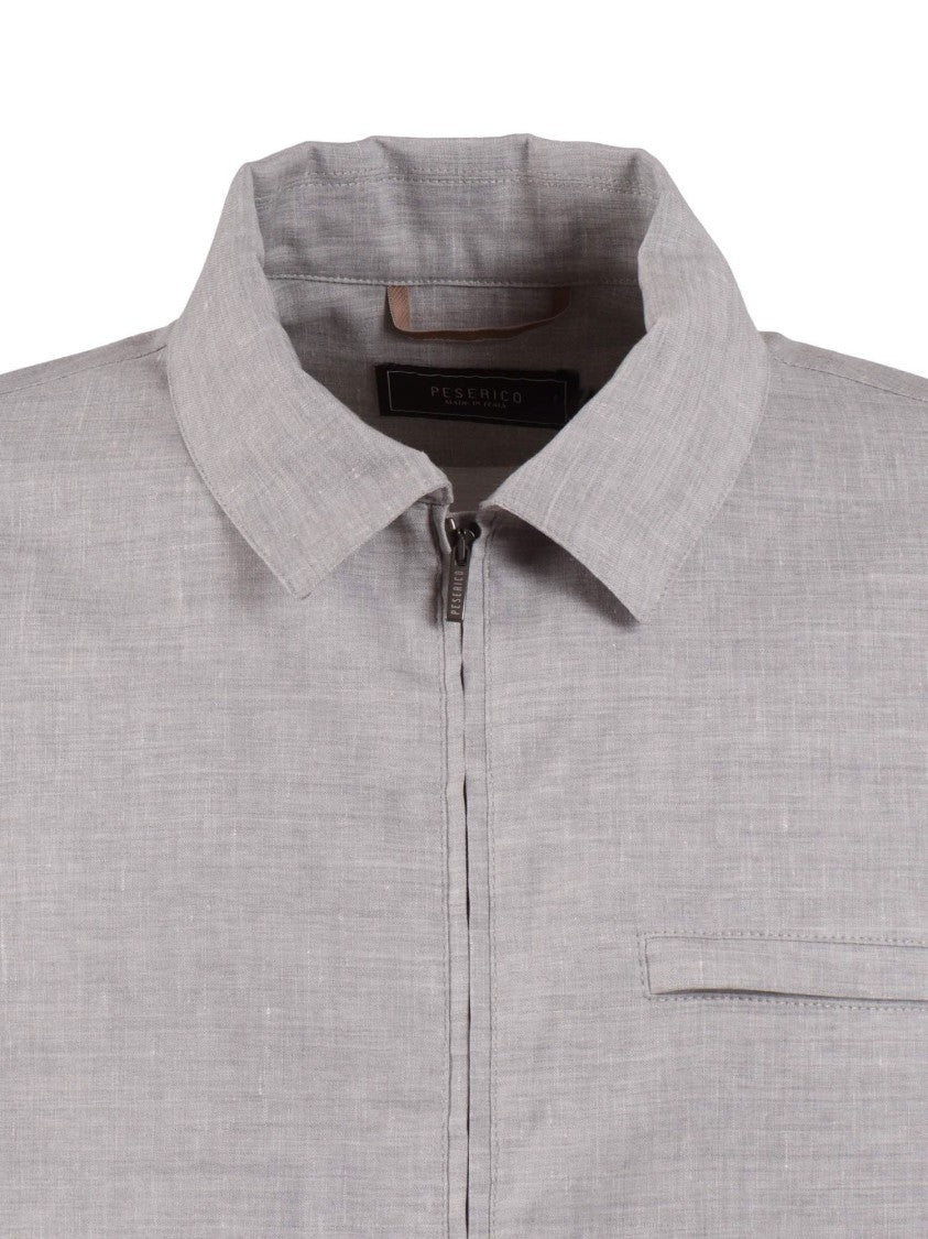 Peserico Linen Virgin Wool Minimalist Casual Jacket