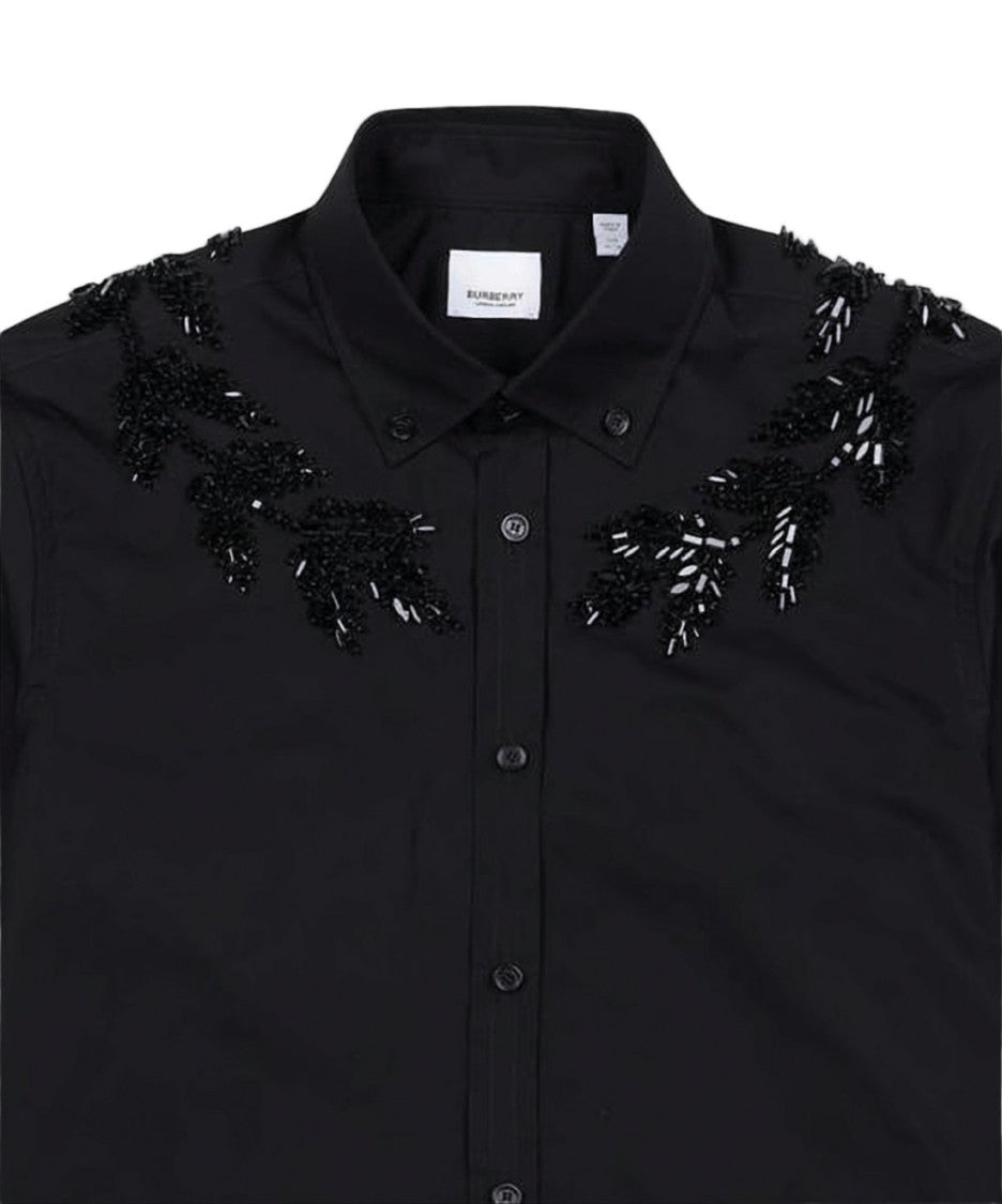 Burberry Classic Button-Down Shirt With Intricate Bead Embellishments