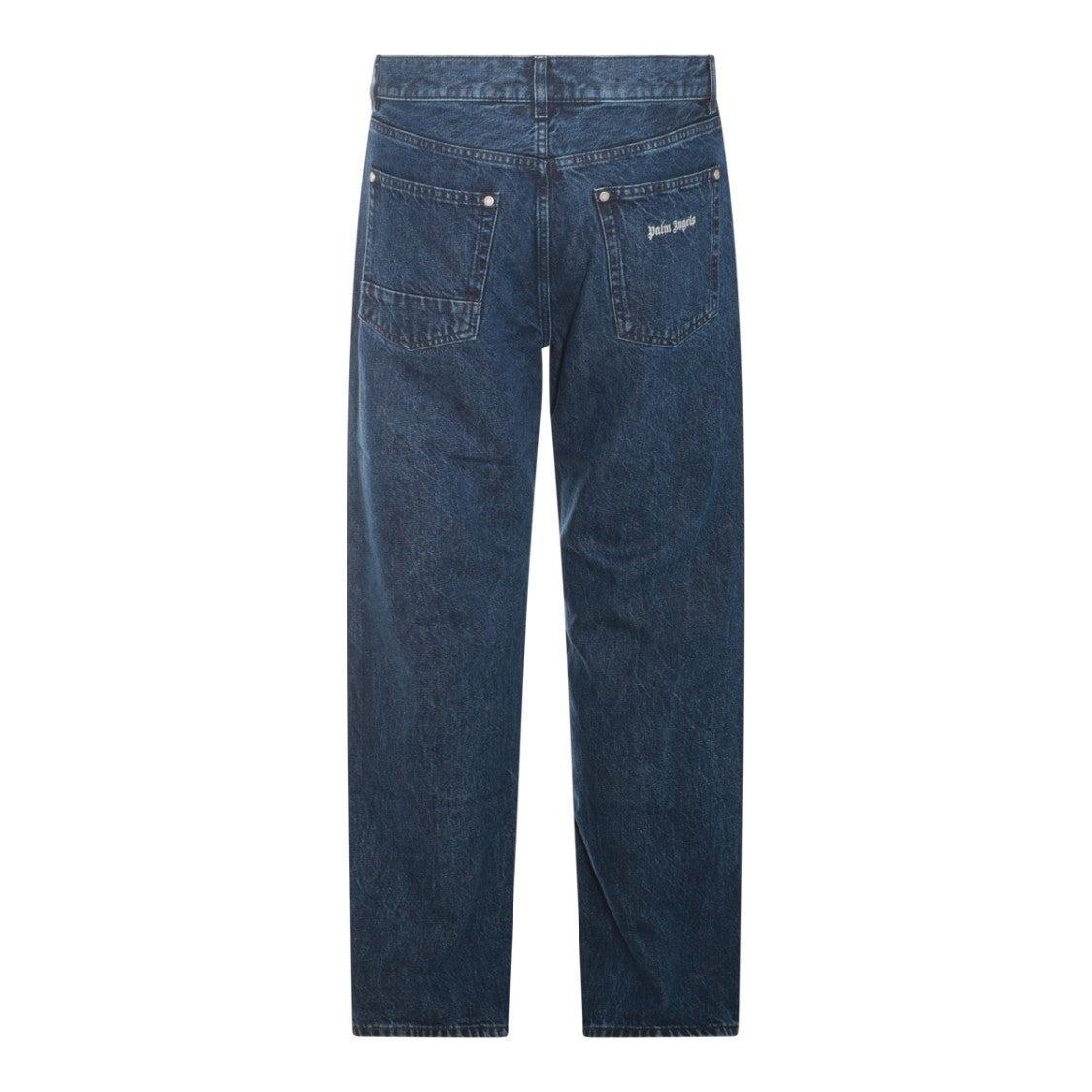 Palm Angels Straight-Leg Blue Cotton Denim Jeans