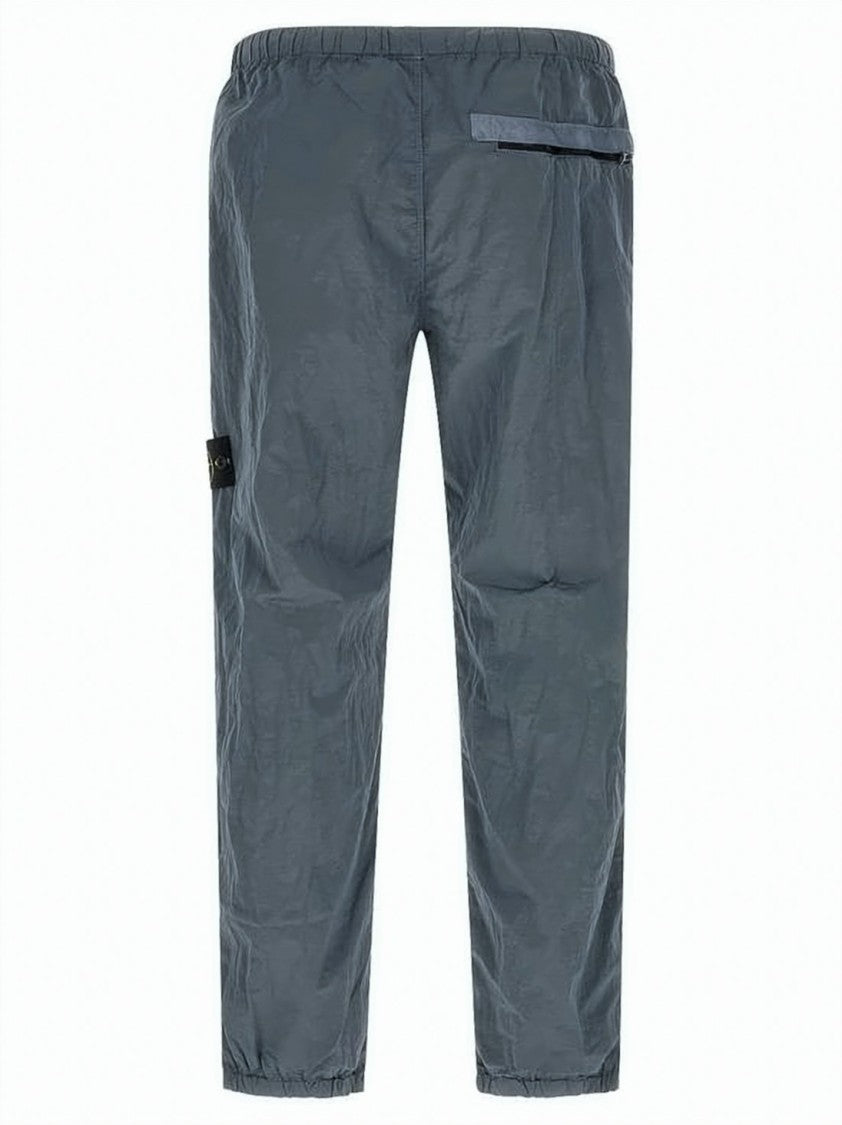 Stone Island Relaxed Fit Straight Pants With Textured Finish