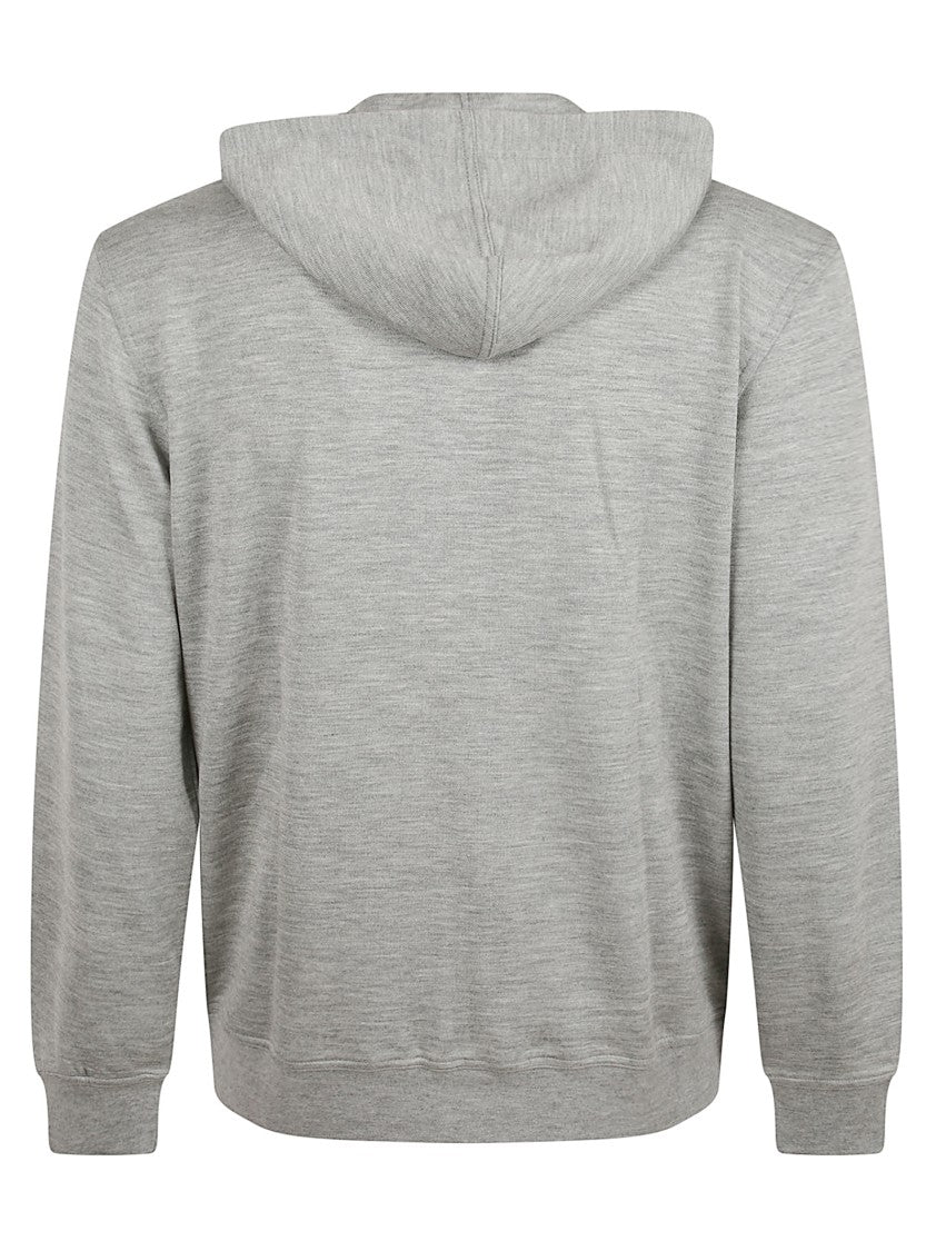 Brunello Cucinelli Heathered Grey Hooded Sweatshirt