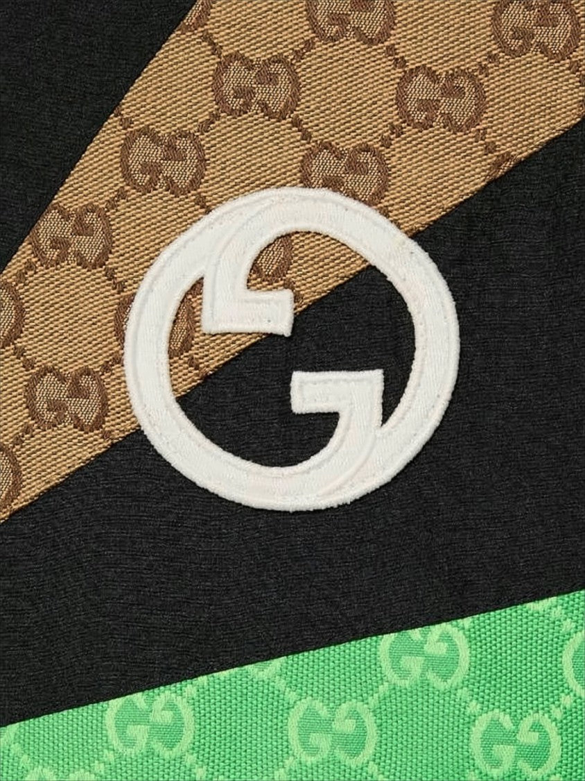 Gucci Geometric Panel Jacket With Stand Collar