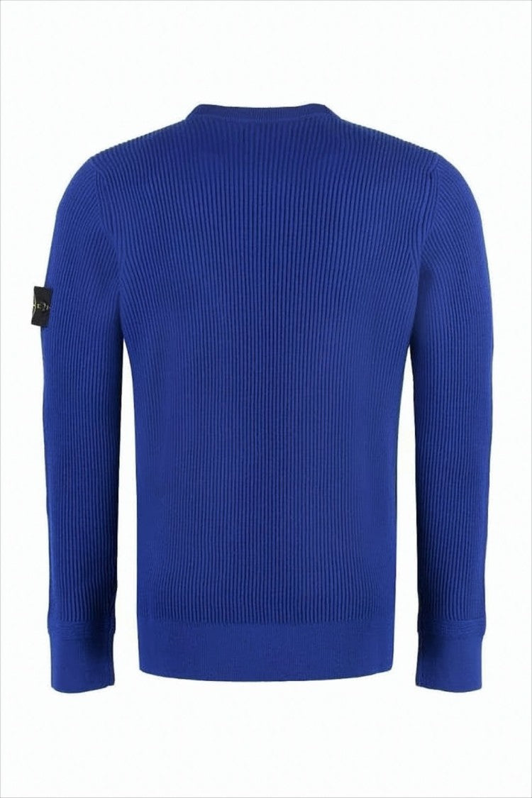 Stone Island Ribbed Knit Sweater With Crew Neckline