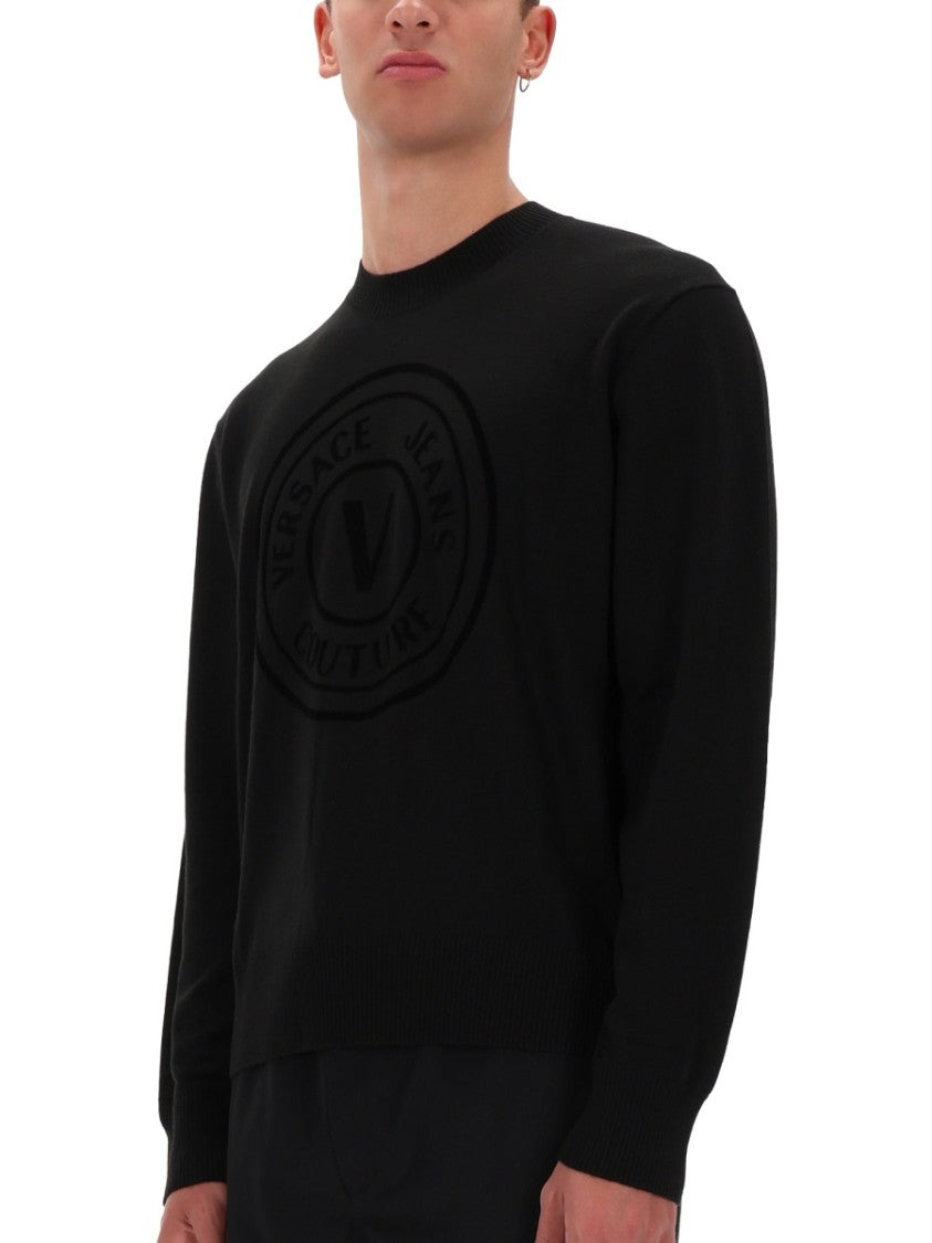 Versace Jeans Couture V-Emblem Long-Sleeve Jersey Sweatshirt