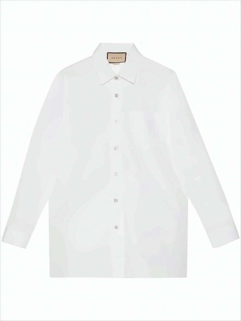Gucci White Cotton Button-Up Shirt