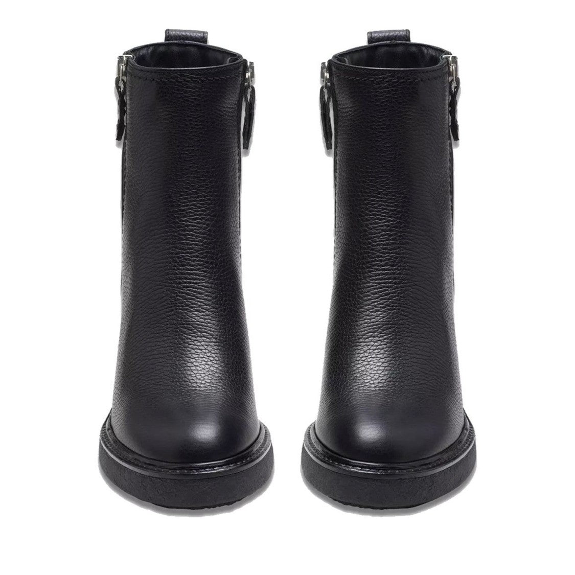 Clarks Black Cassiano Textured Leather Block Heel Boots