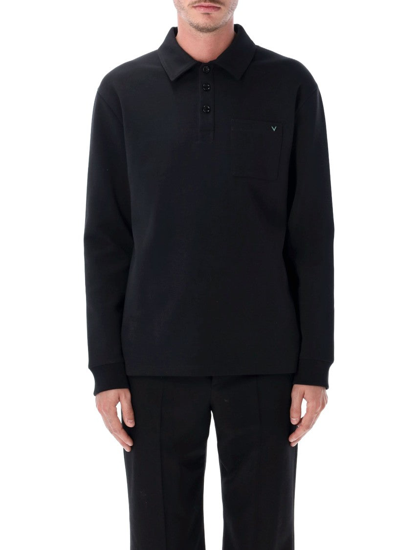 Valentino Garavani Vgold Embroidered Chest Pocket Polo Shirt