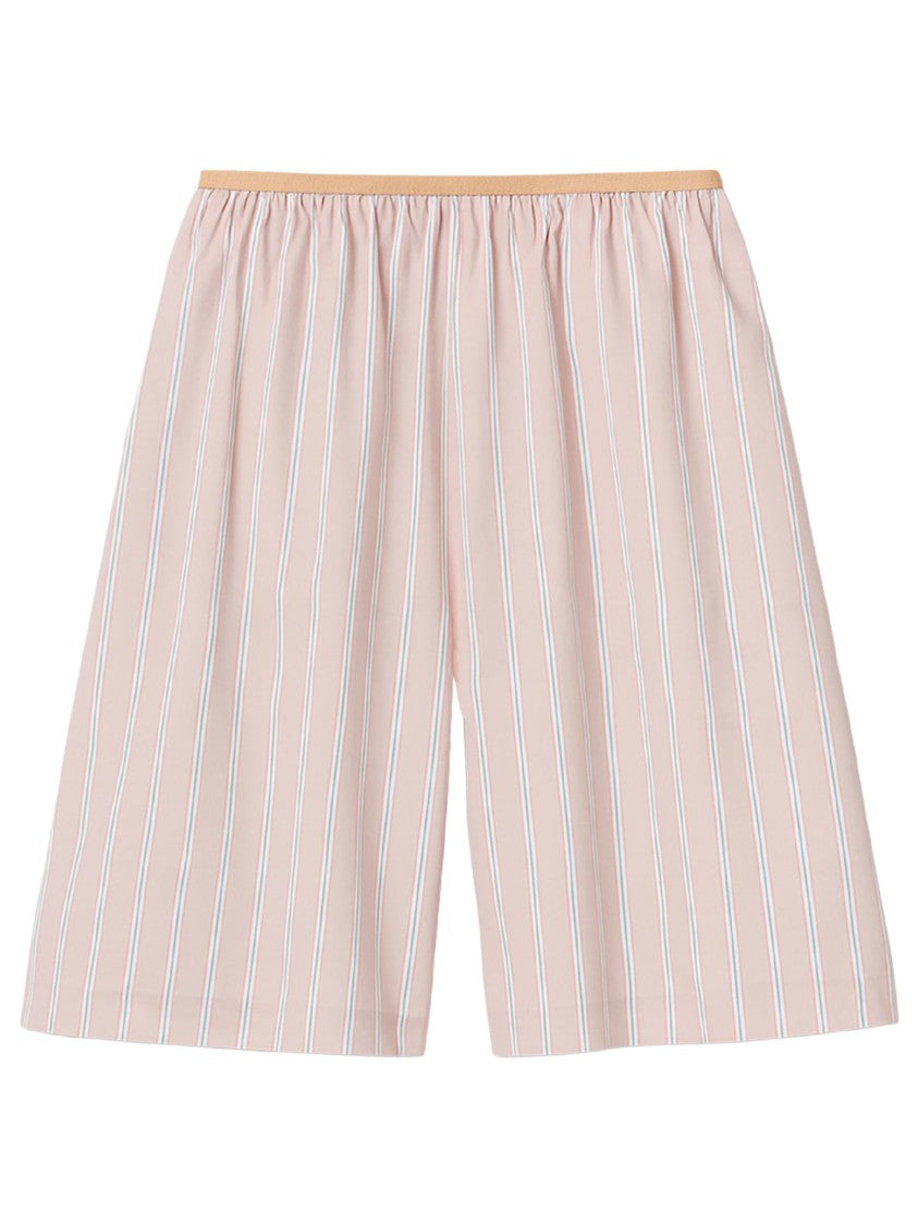 The Frankie Shop Pink Striped Cotton Shorts