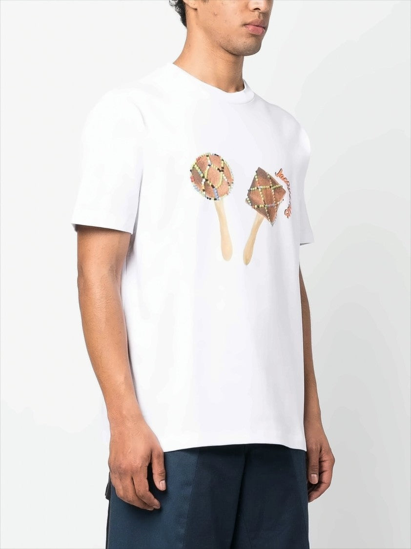Jacquemus Maracas Graphic Print White T-Shirt