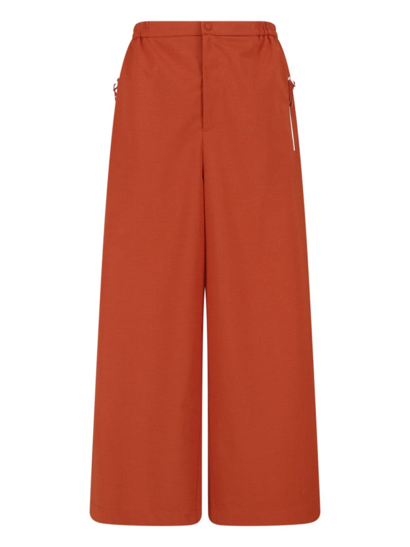 Lacoste Orange Wide-Leg Taffeta Elastic Trousers