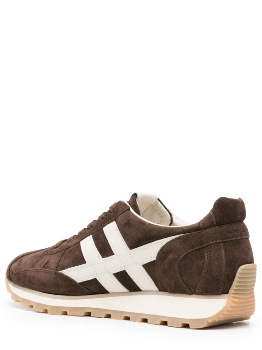 Hogan Brown Suede Calfskin Sneakers