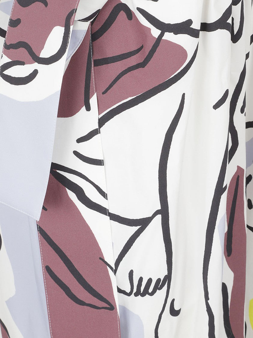 Tory Burch Multicolor Abstract Print Midi Dress