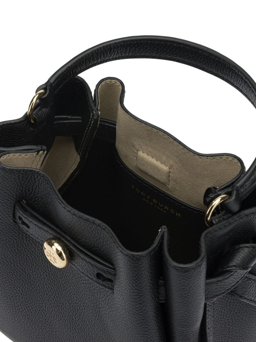 Tory Burch Textured Leather Crossbody Bag With Structured Silhouette And Gold-Tone Detailing