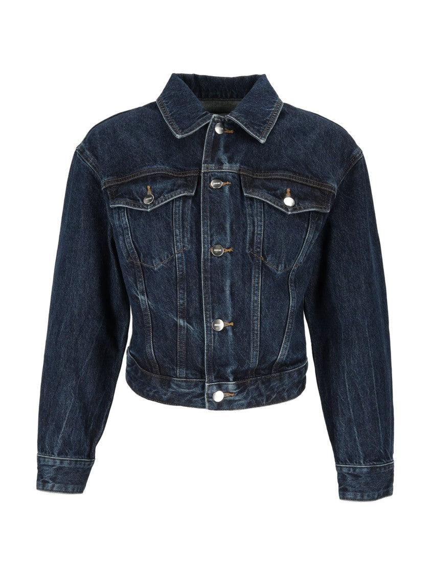 Agolde Cropped Denim Trucker Jacket With Contemporary Silhouette
