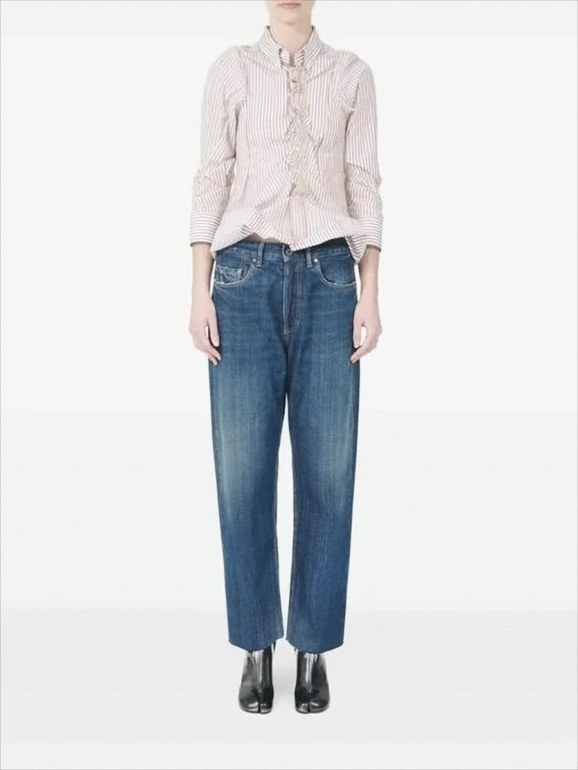 Maison Margiela Straight-Leg Denim Pants With Raw Edge Finish