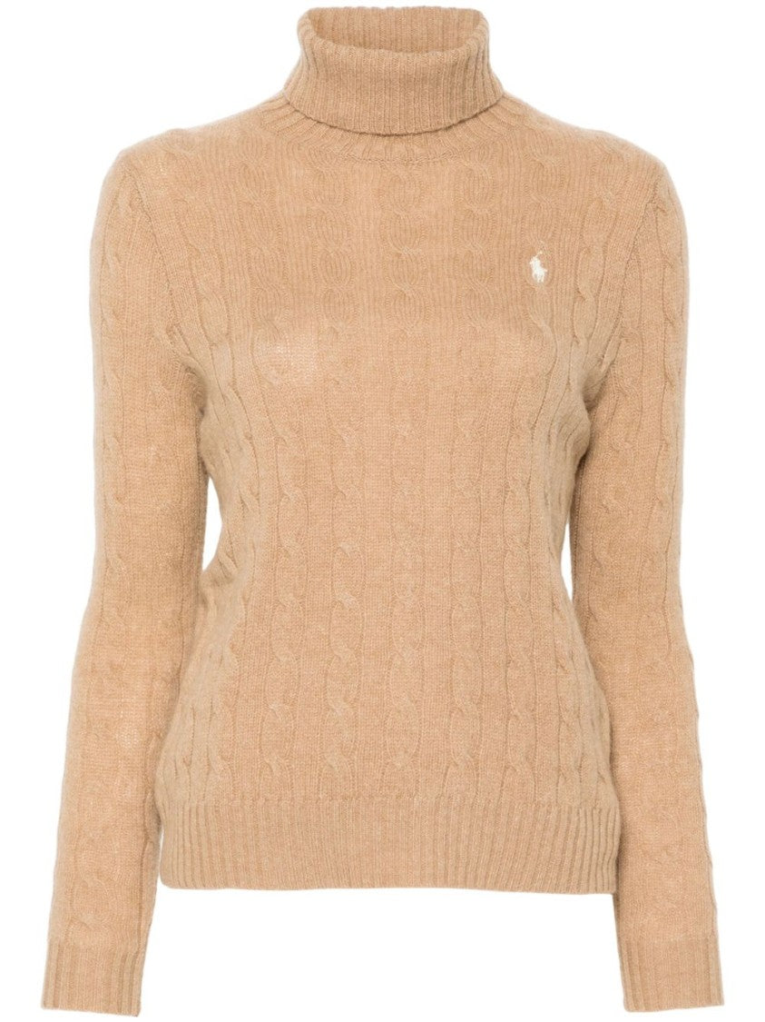 Polo Ralph Lauren Camel Cable Knit Turtleneck Sweater