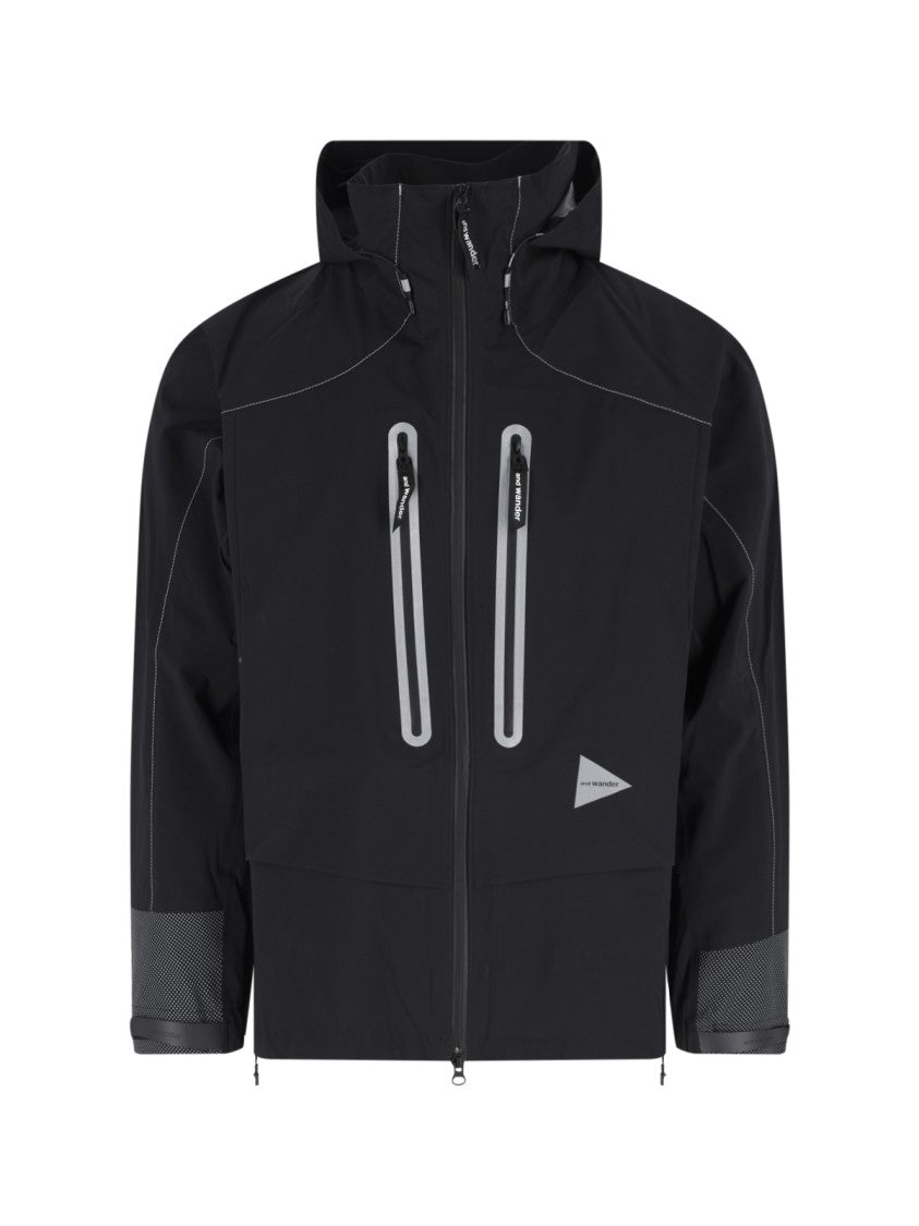 And Wander Black Pertex Shield Waterproof Technical Jacket