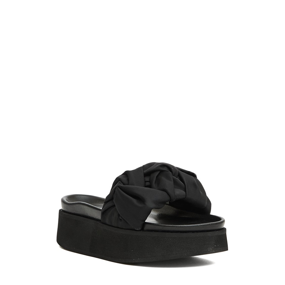 Inuikii Black Platform Slipper With Fabric
