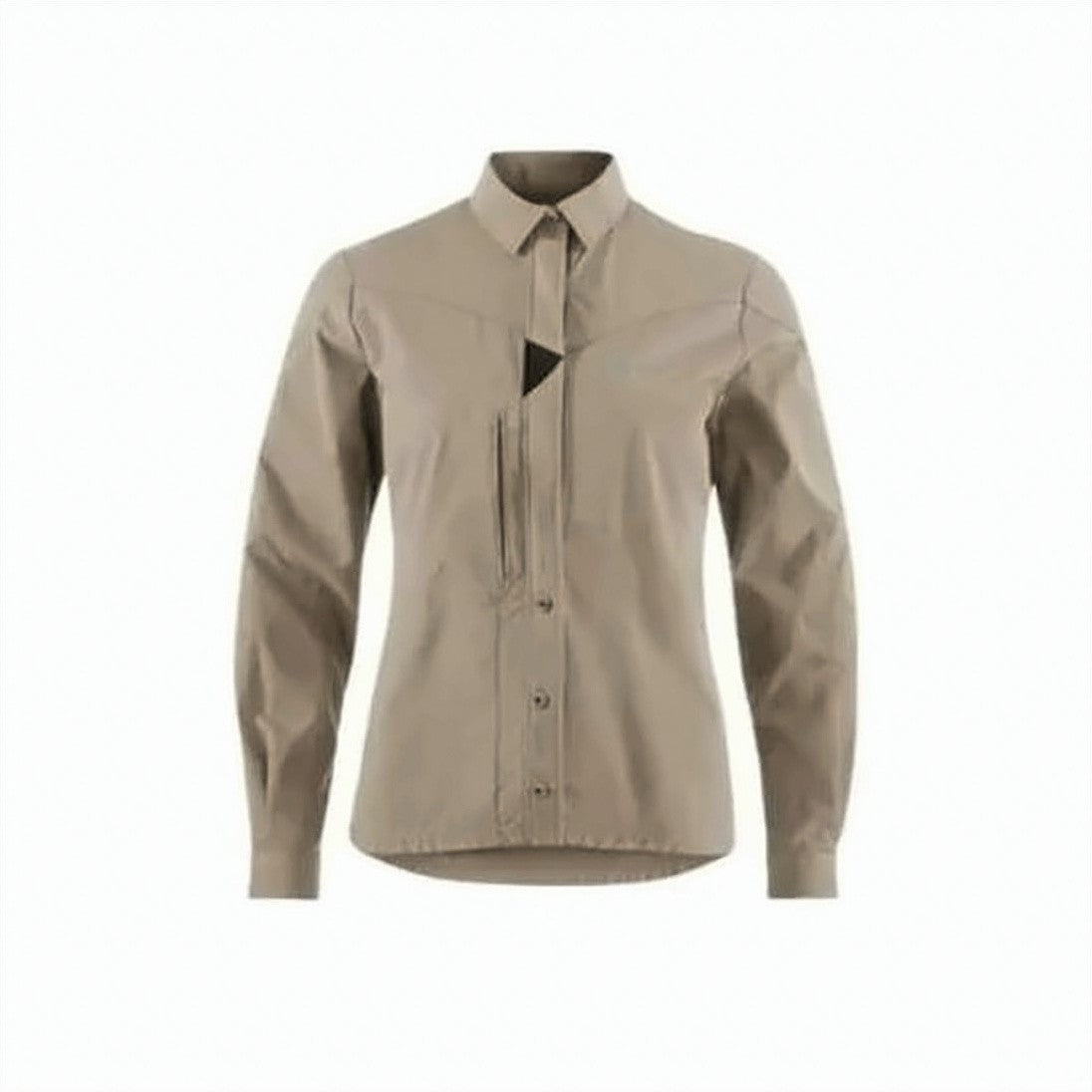 Klattermusen Tailored Brown Shirt With Classic Collar And Zippered Pocket