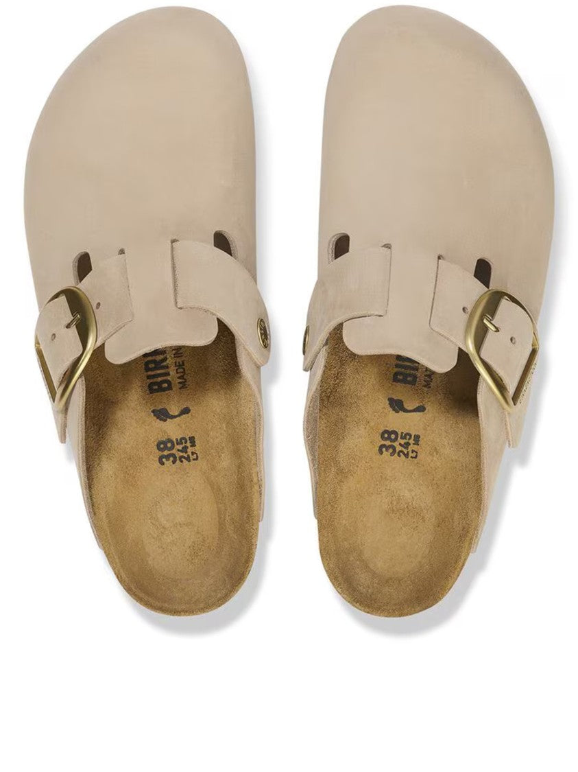 Birkenstock Boston Big Buckle Nubuck Leather Clogs