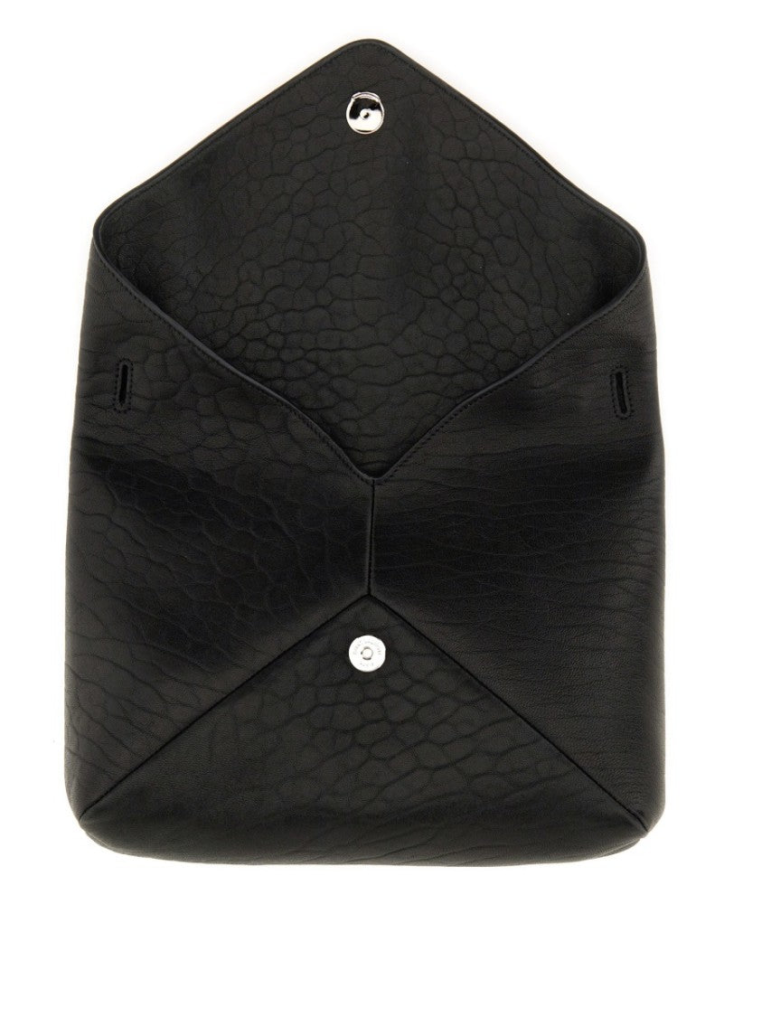 Saint Laurent Rectangular Envelope Messenger Bag In Textured Lamb Leather