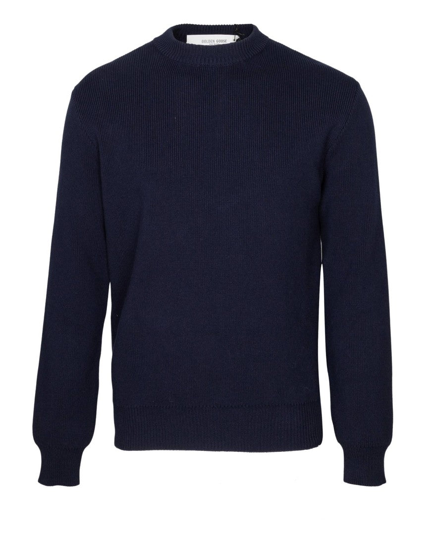 Golden Goose Crew Neck Sweater Color Dark Blue