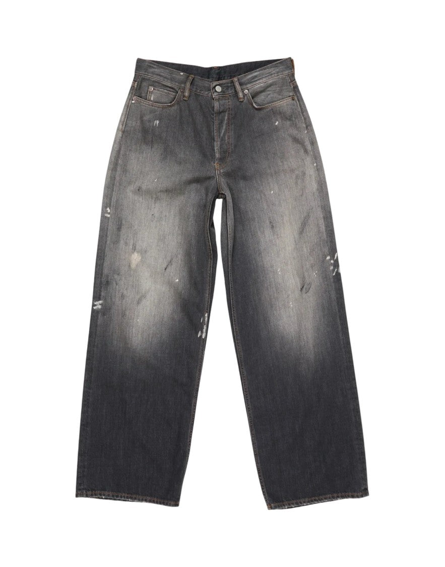 Acne Studios Distressed Black Wide-Leg Jeans