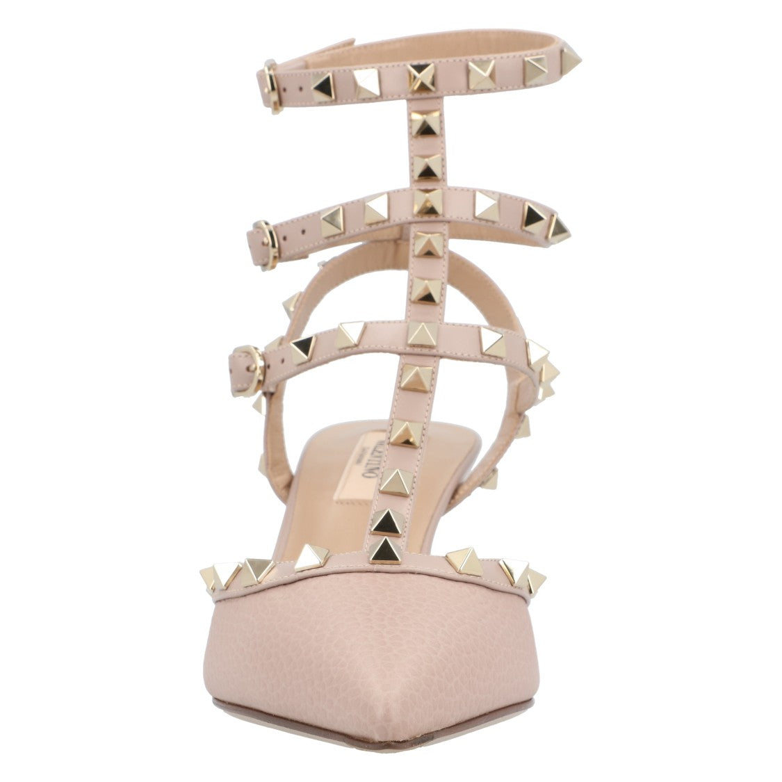 Valentino Rockstud Grainy Leather Slingbacks Pink