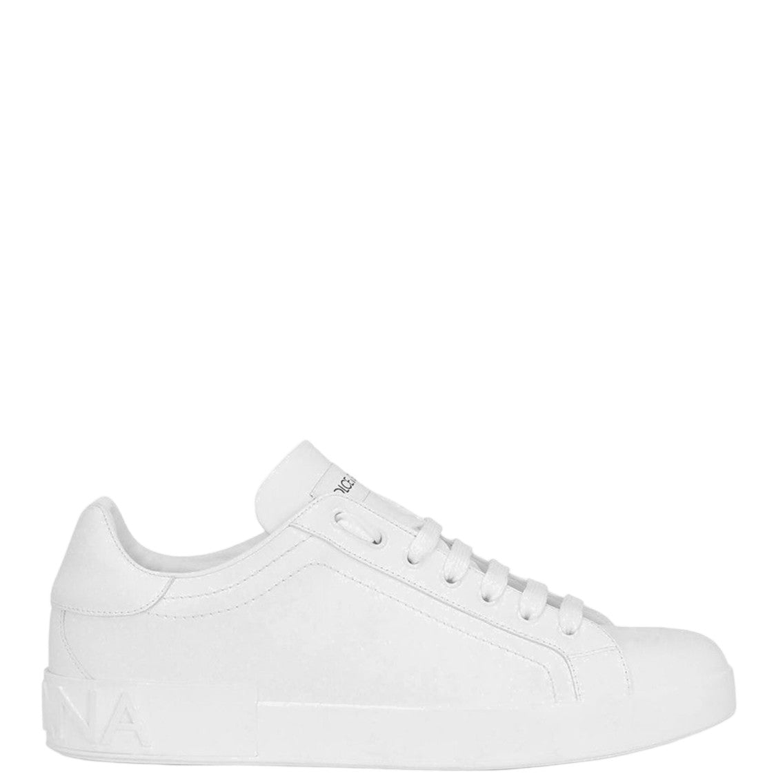 Dolce & Gabbana White Portofino Leather Logo Sneakers