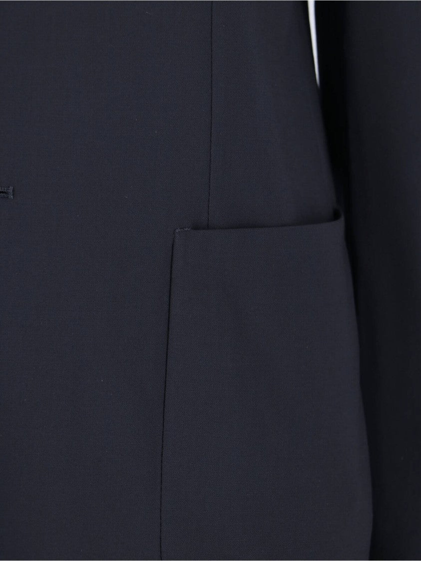 Giorgio Armani Single-Breasted Blazer – Dark Blue
