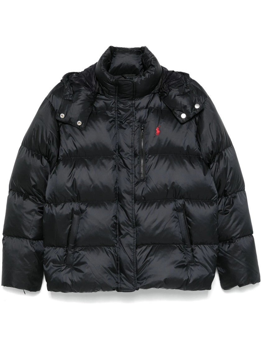 Polo Ralph Lauren Cropped Insulated Coat With Quilted Design And Detachable Hood