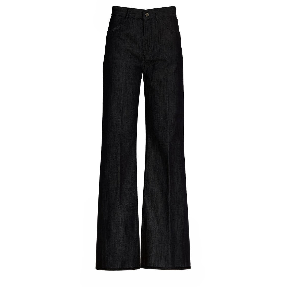 Dondup Amber Silk Denim Wide-Leg Jeans