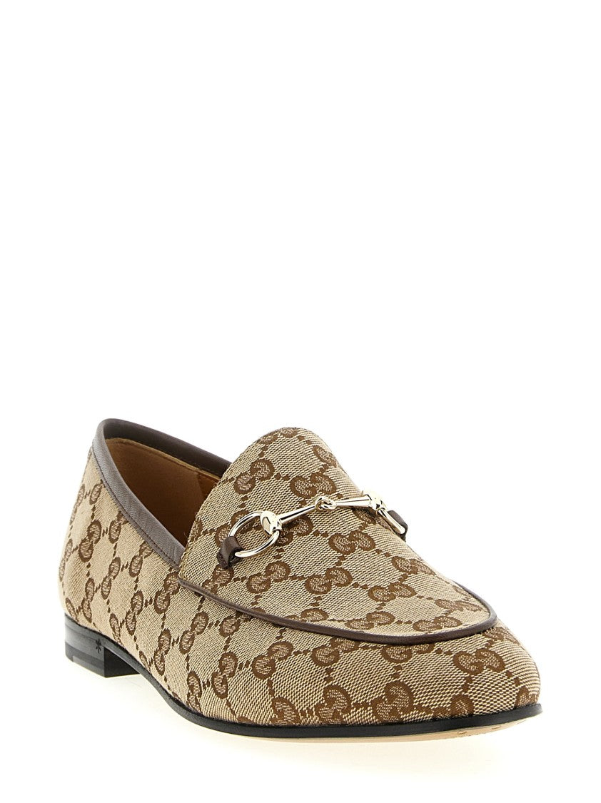 Gucci Jordaan Loafers In Original Gg Fabric