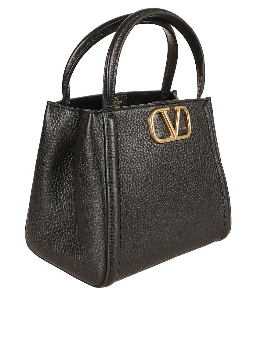 Valentino Garavani Structured Black Leather Bag
