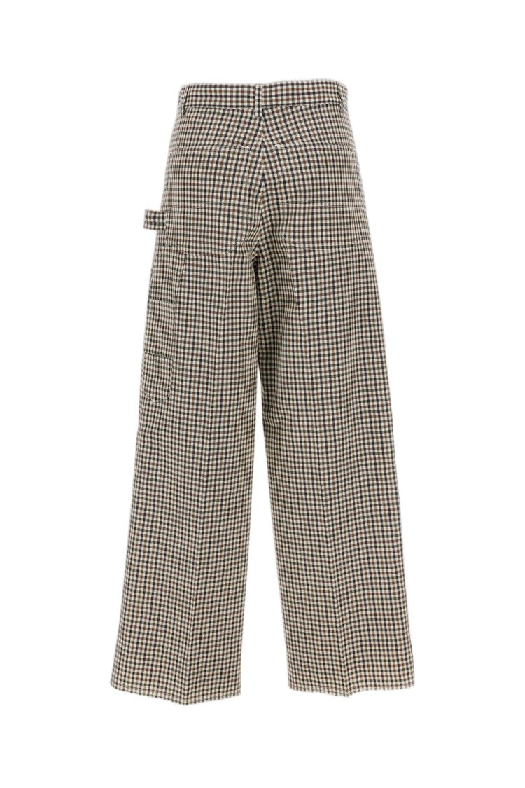 Plan C Multicolored Check Tailored Wool Utility Pants