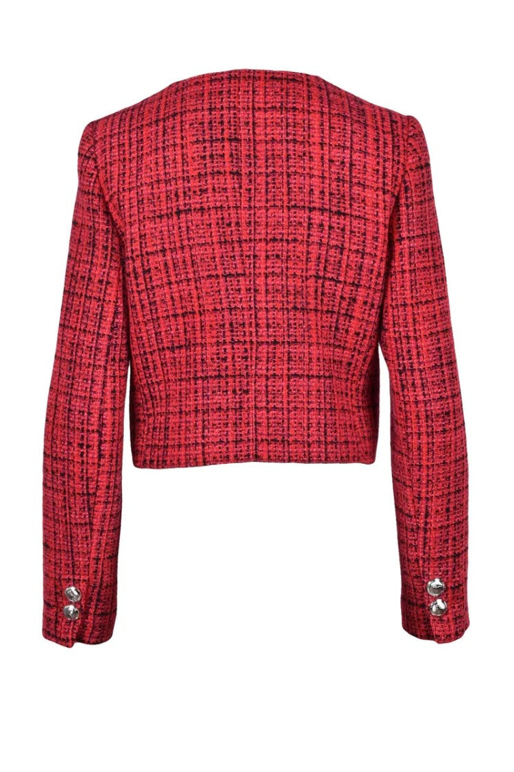Patrizia Pepe Bouclé Jacket - Red/Black