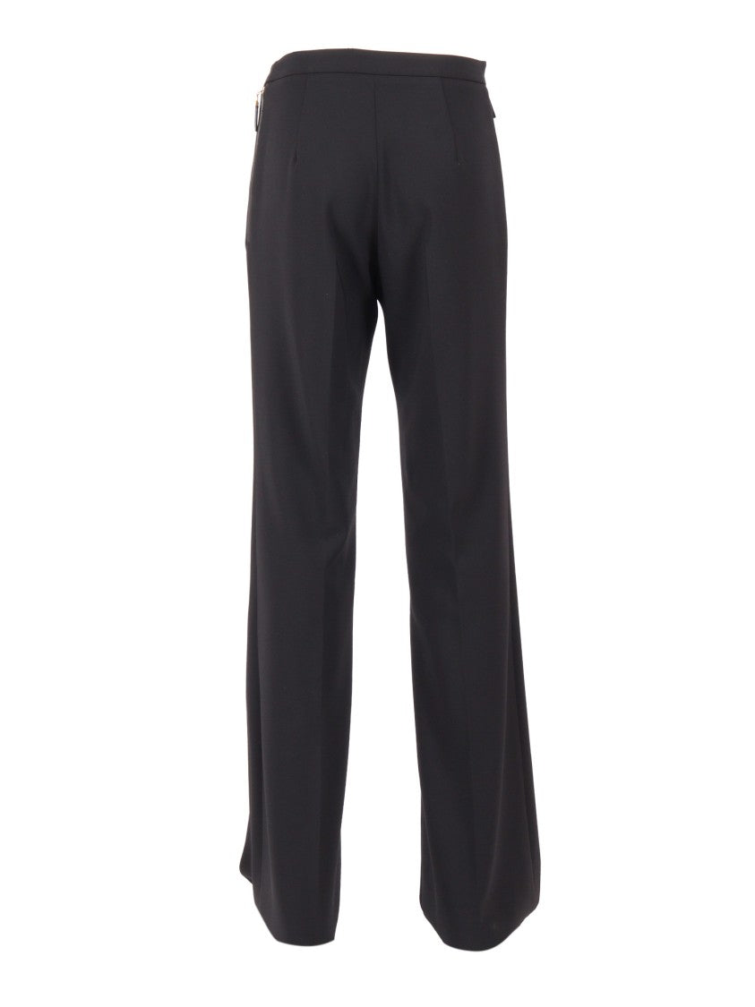 Elisabetta Franchi Straight-Leg Tailored Trousers With Decorative Gold-Tone Buttons