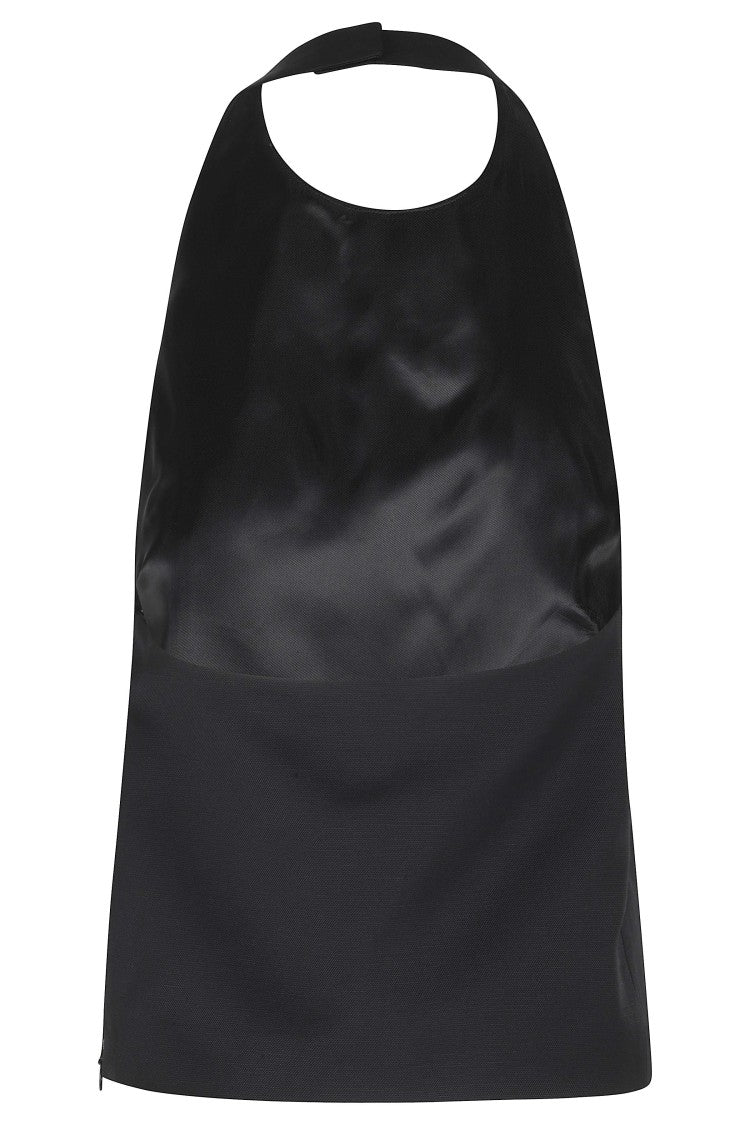Loulou De Saison Black Sami Backless Halter Viscose Tank Top