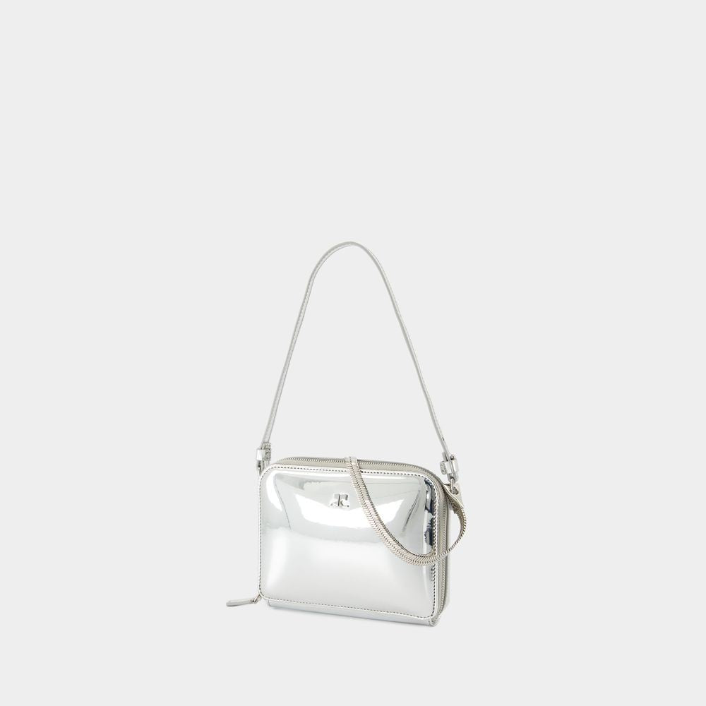 Courrèges Cloud Chained Mirror Purse - Leather - Silver