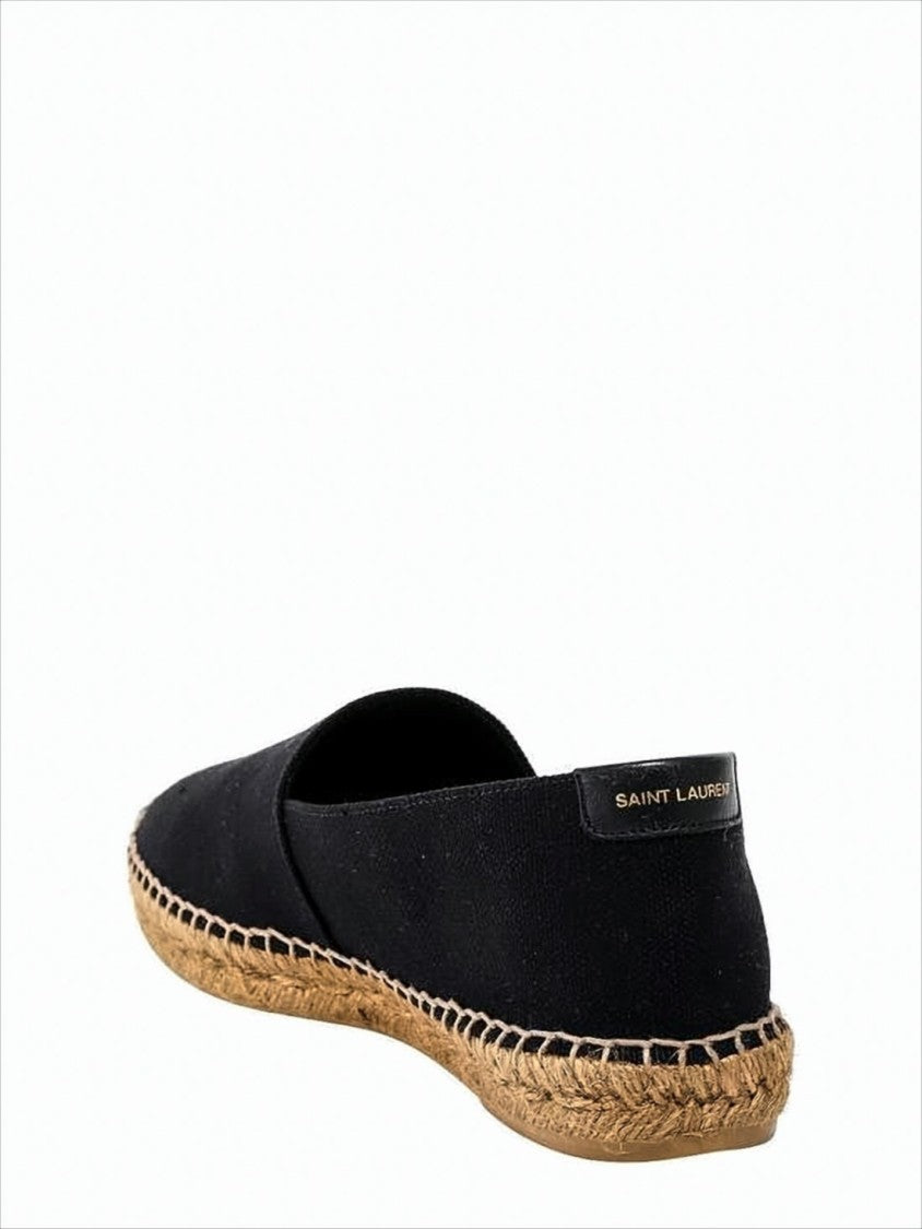Saint Laurent Embroidered Logo Cotton-Linen Espadrille Sneakers