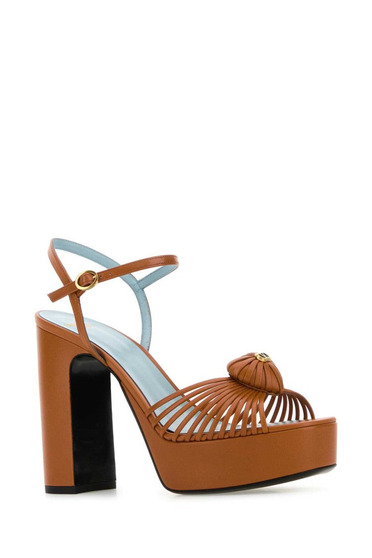 Valentino Garavani Orange Leather Vlogo Signautre Sandals