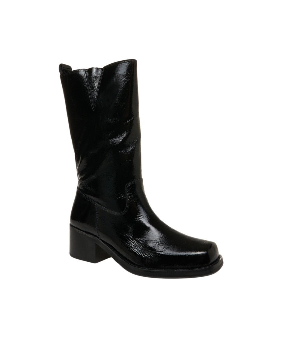 Billi Bi Ankle Boots In Smooth Leather With V-Cut Detail