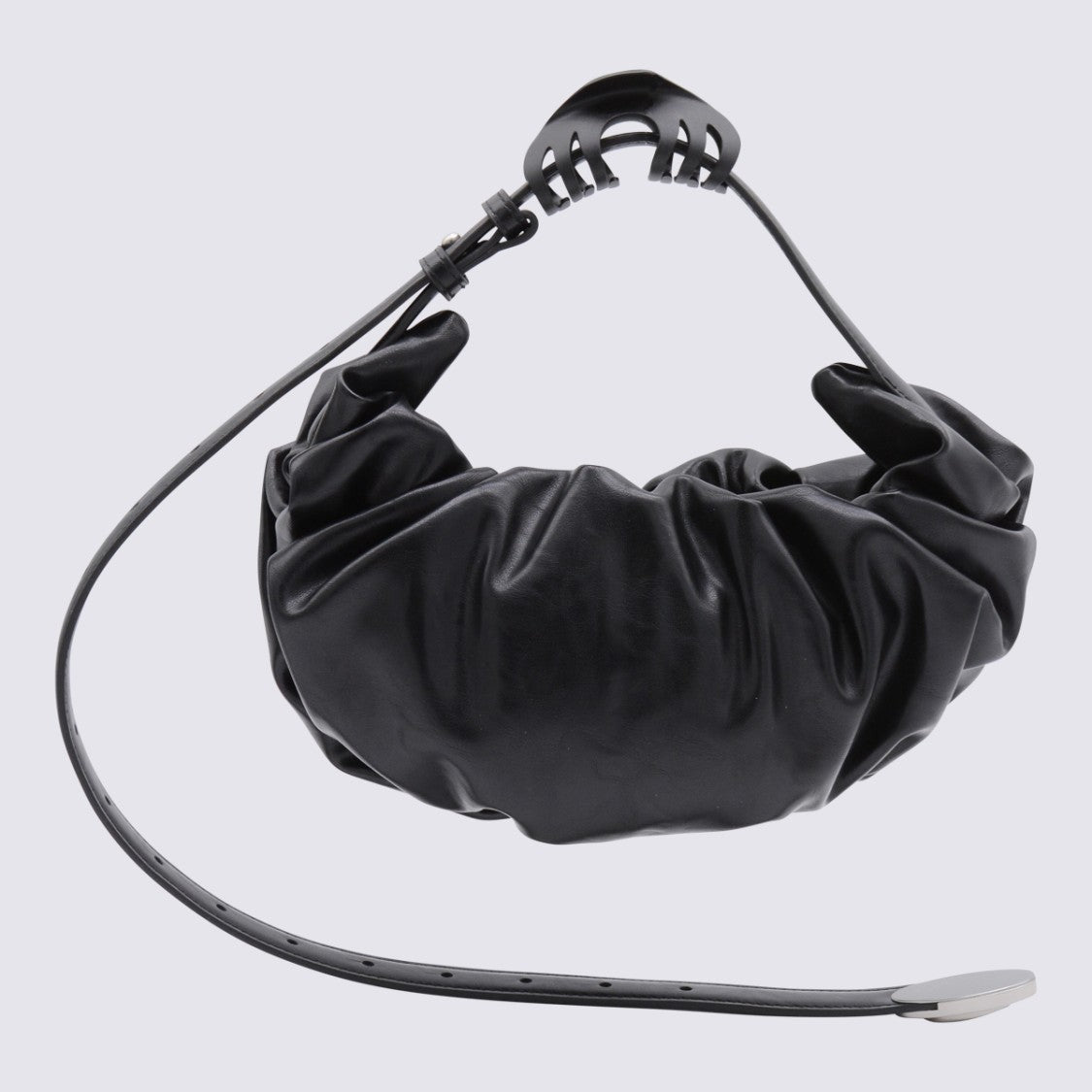 Diesel Ruched Black Bag With Adjustable Claw Clasp