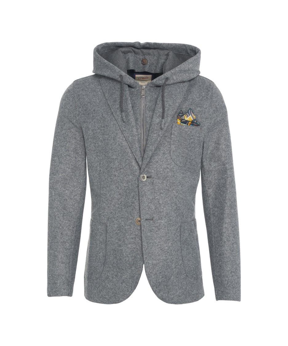 Bob Tailored Medium Grey Blazer With Hood