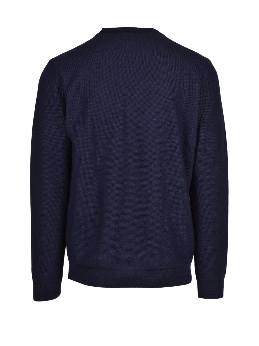 Harmont&Blaine Blue Wool Crewneck Sweater